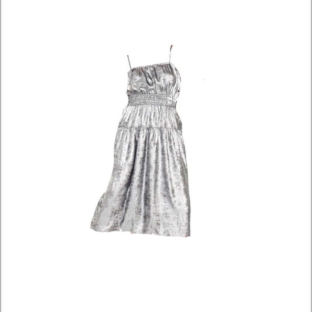 Silver Strappy Dress - GREAT FOR BEYONCE THEMED PARTY! Size M